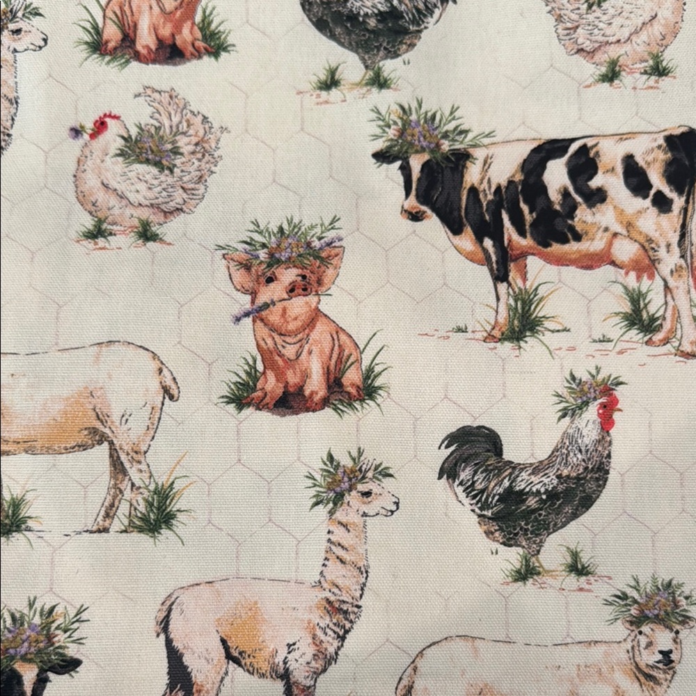 Farm Animal Print Fabric canvas 1 yard